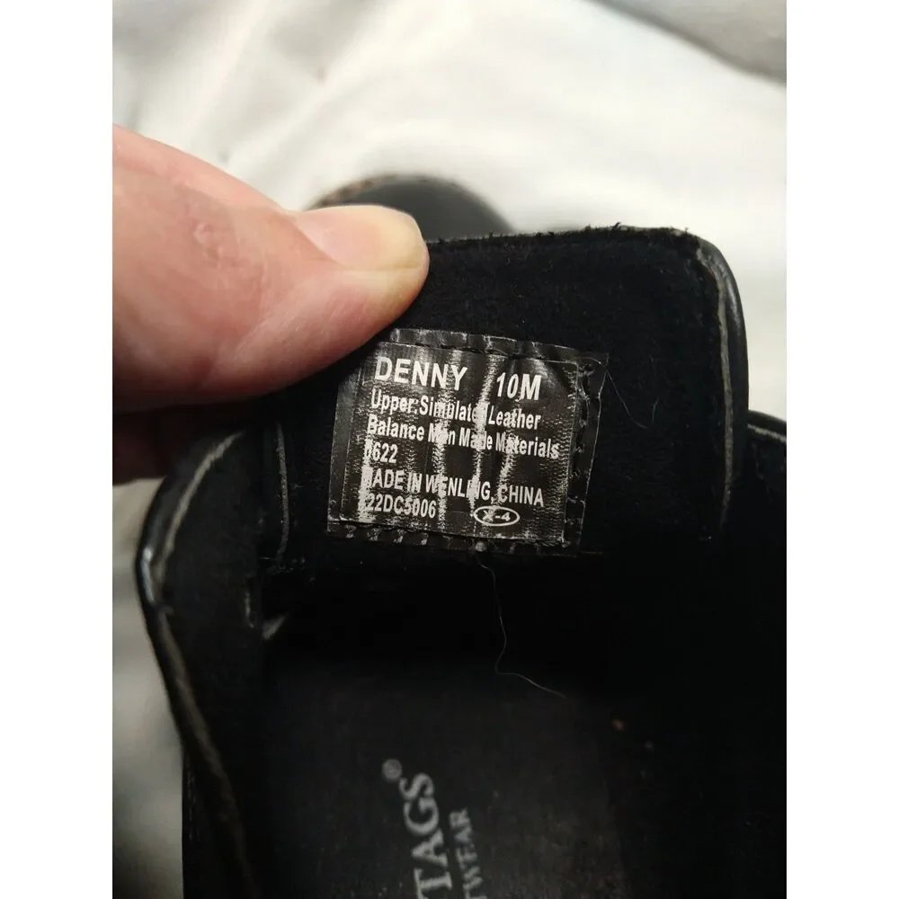 Deer Stags Toddler Little Boy Size 10M Black Lace Up Oxfords